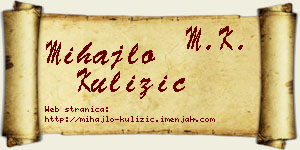 Mihajlo Kulizić vizit kartica